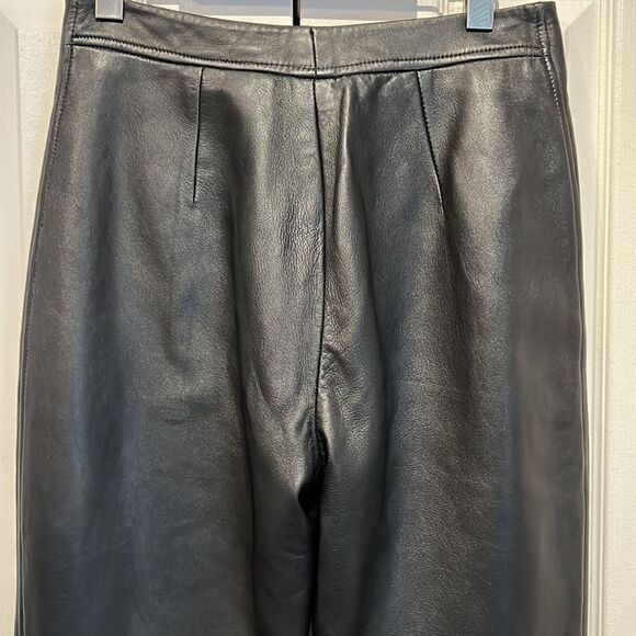 Betty Barclay Black Italian Leather High Waist Pants Size 8-10 see measurements - Picture 9 of 15
